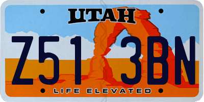 UT license plate Z513BN