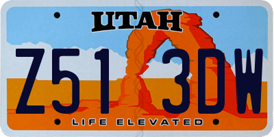 UT license plate Z513DW