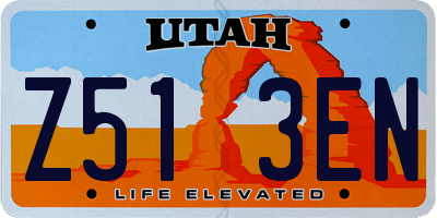 UT license plate Z513EN