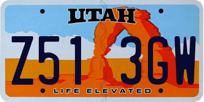 UT license plate Z513GW