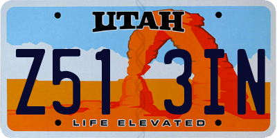 UT license plate Z513IN