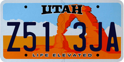 UT license plate Z513JA