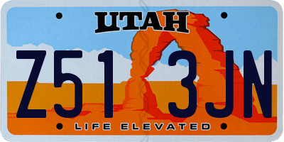 UT license plate Z513JN