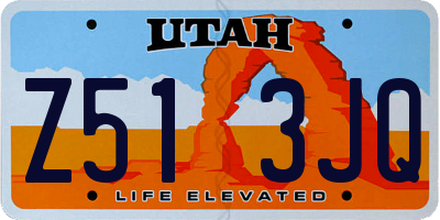 UT license plate Z513JQ