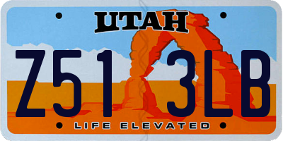 UT license plate Z513LB