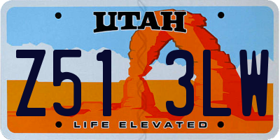 UT license plate Z513LW