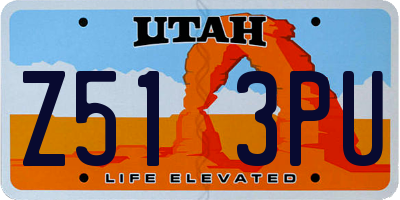 UT license plate Z513PU
