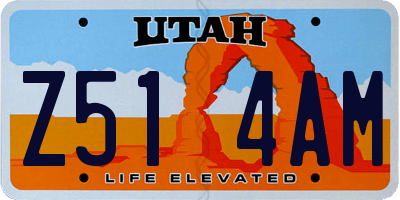 UT license plate Z514AM