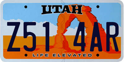 UT license plate Z514AR