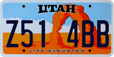 UT license plate Z514BB