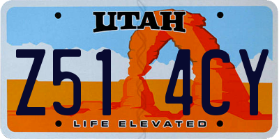 UT license plate Z514CY