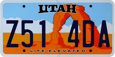 UT license plate Z514DA