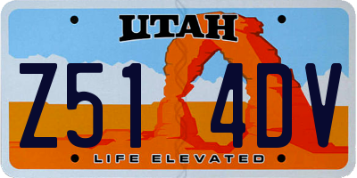UT license plate Z514DV