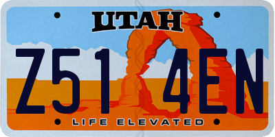 UT license plate Z514EN