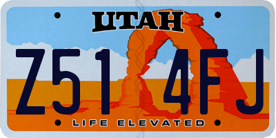 UT license plate Z514FJ