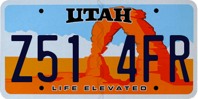 UT license plate Z514FR