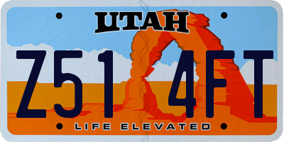 UT license plate Z514FT