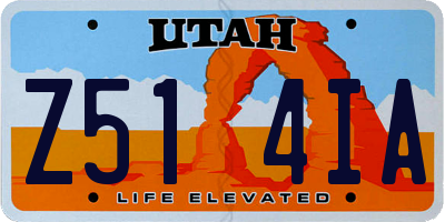 UT license plate Z514IA