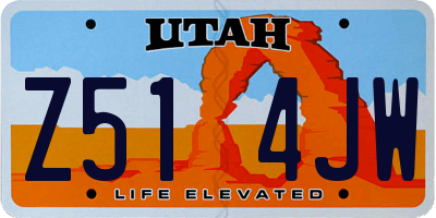 UT license plate Z514JW