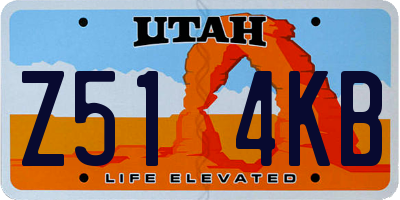 UT license plate Z514KB