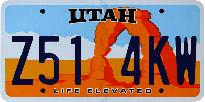 UT license plate Z514KW