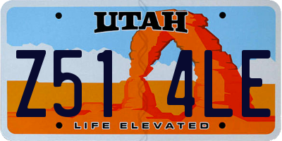 UT license plate Z514LE