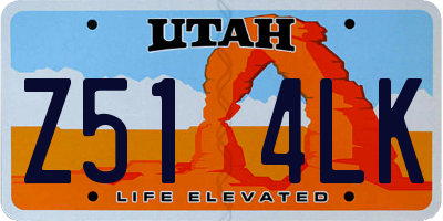 UT license plate Z514LK