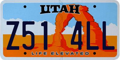 UT license plate Z514LL