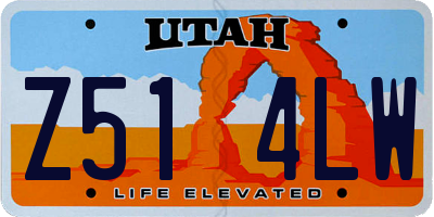 UT license plate Z514LW