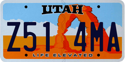 UT license plate Z514MA