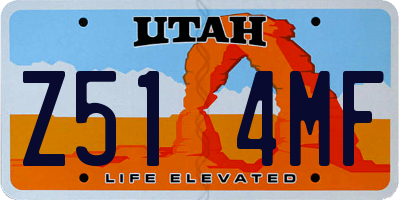 UT license plate Z514MF
