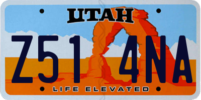 UT license plate Z514NA