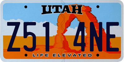 UT license plate Z514NE