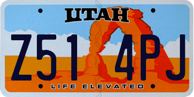 UT license plate Z514PJ