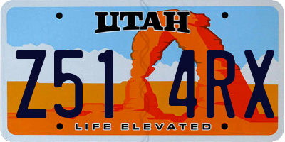 UT license plate Z514RX