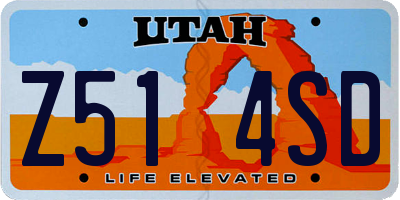 UT license plate Z514SD