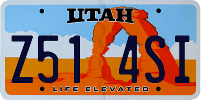 UT license plate Z514SI