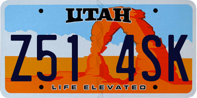 UT license plate Z514SK