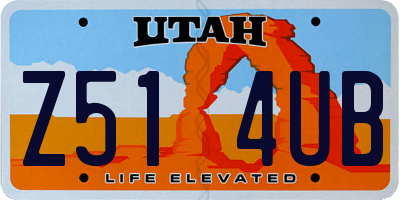 UT license plate Z514UB