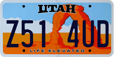 UT license plate Z514UD