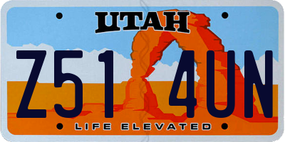 UT license plate Z514UN