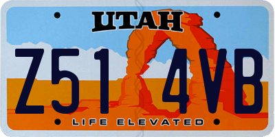 UT license plate Z514VB