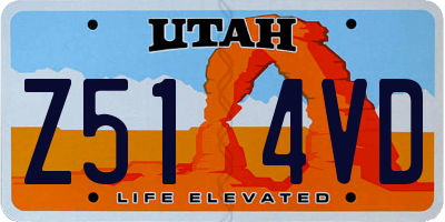 UT license plate Z514VD