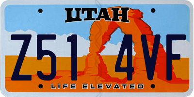 UT license plate Z514VF
