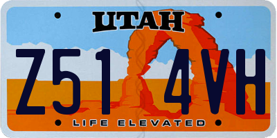 UT license plate Z514VH