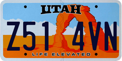 UT license plate Z514VN