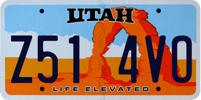 UT license plate Z514VO
