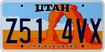 UT license plate Z514VX
