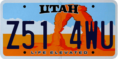 UT license plate Z514WU