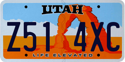 UT license plate Z514XC